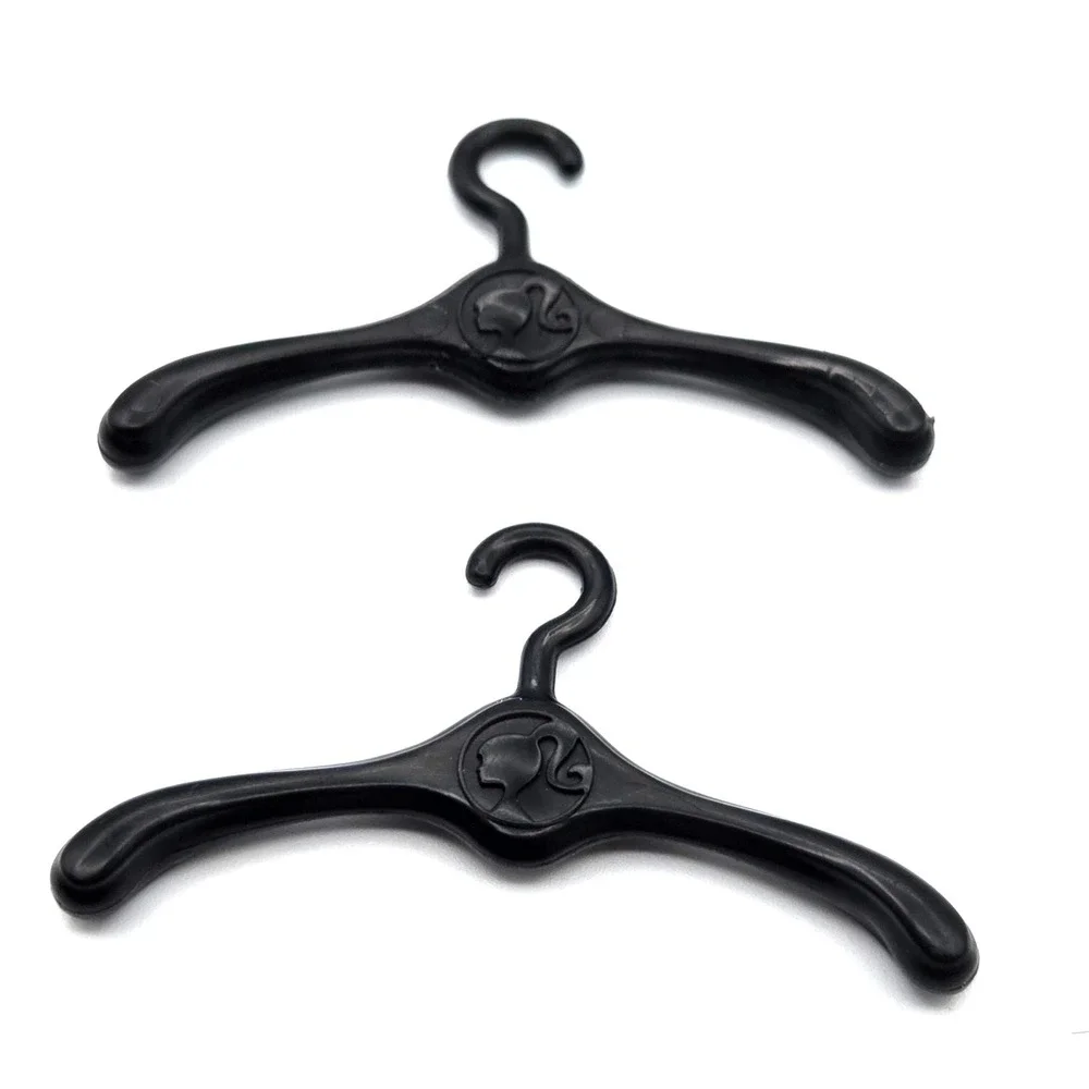 Barbie Black Plastic Doll Clothing Hanger‎ Fashion Accessory Set of 2